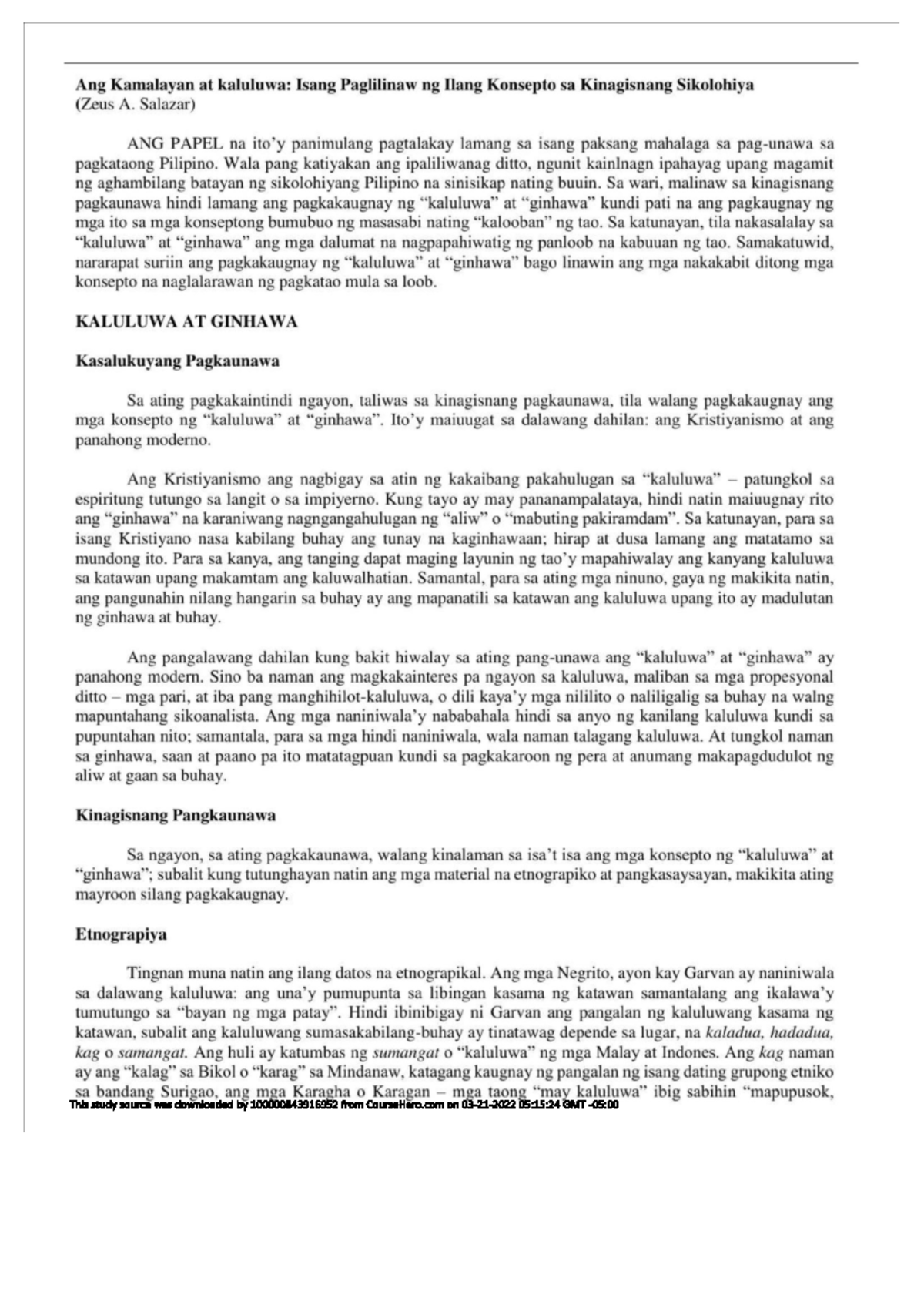 14-ang-kamalayan-at-kaluluwa - BS Psychology - Studocu