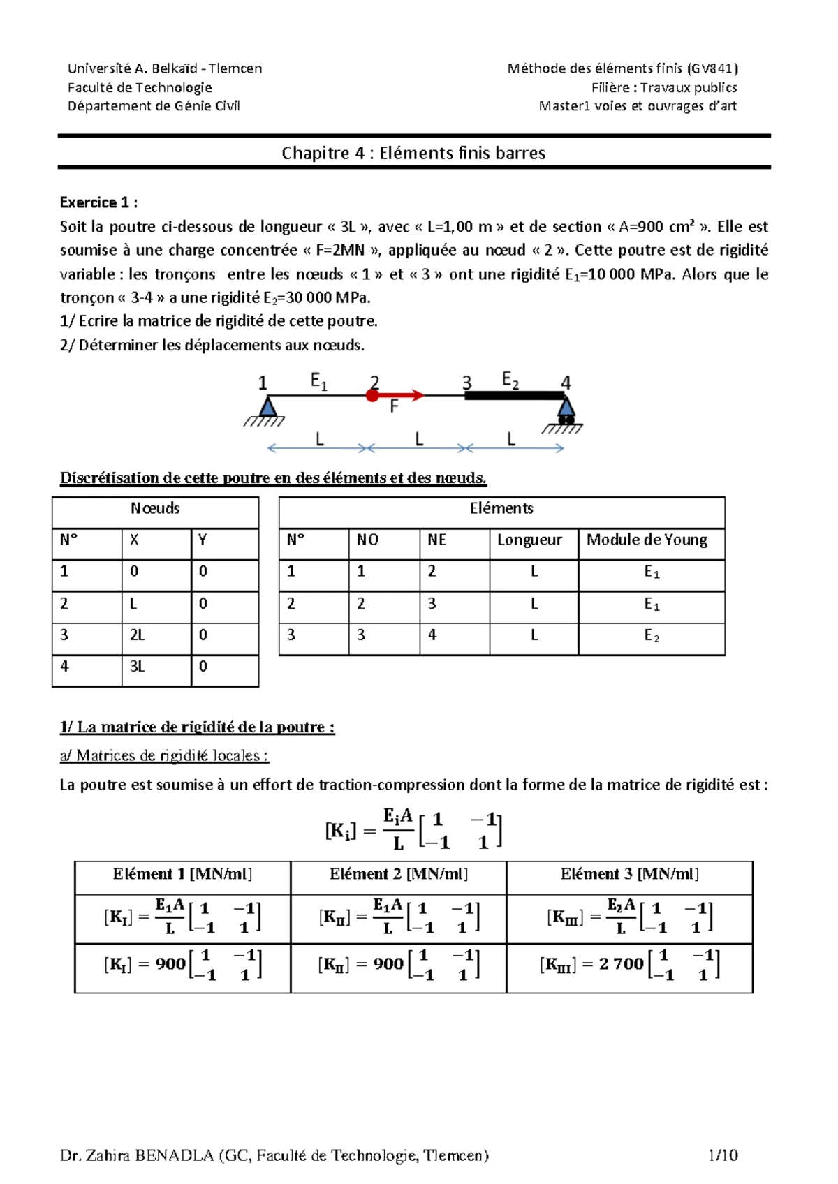 Chapitre 1 - Introduction à la Méthode des Éléments Finis (MEF) - Studocu