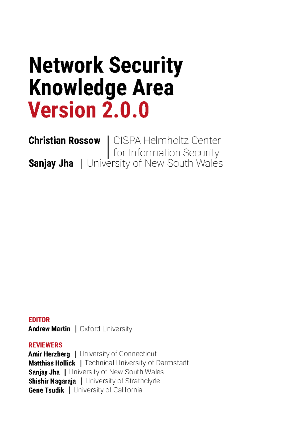 Network Security Knowledge Area Overview - CyBOK v2.0.0 - Studocu