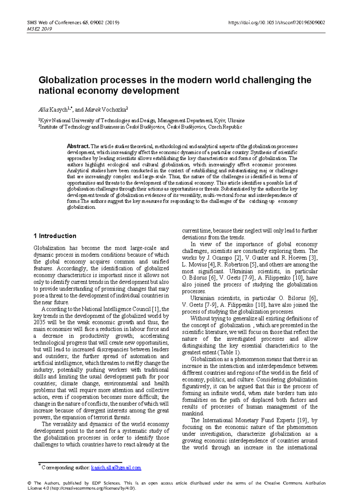 Globalization Challenges and Economic Development: Insights from M3E2 ...