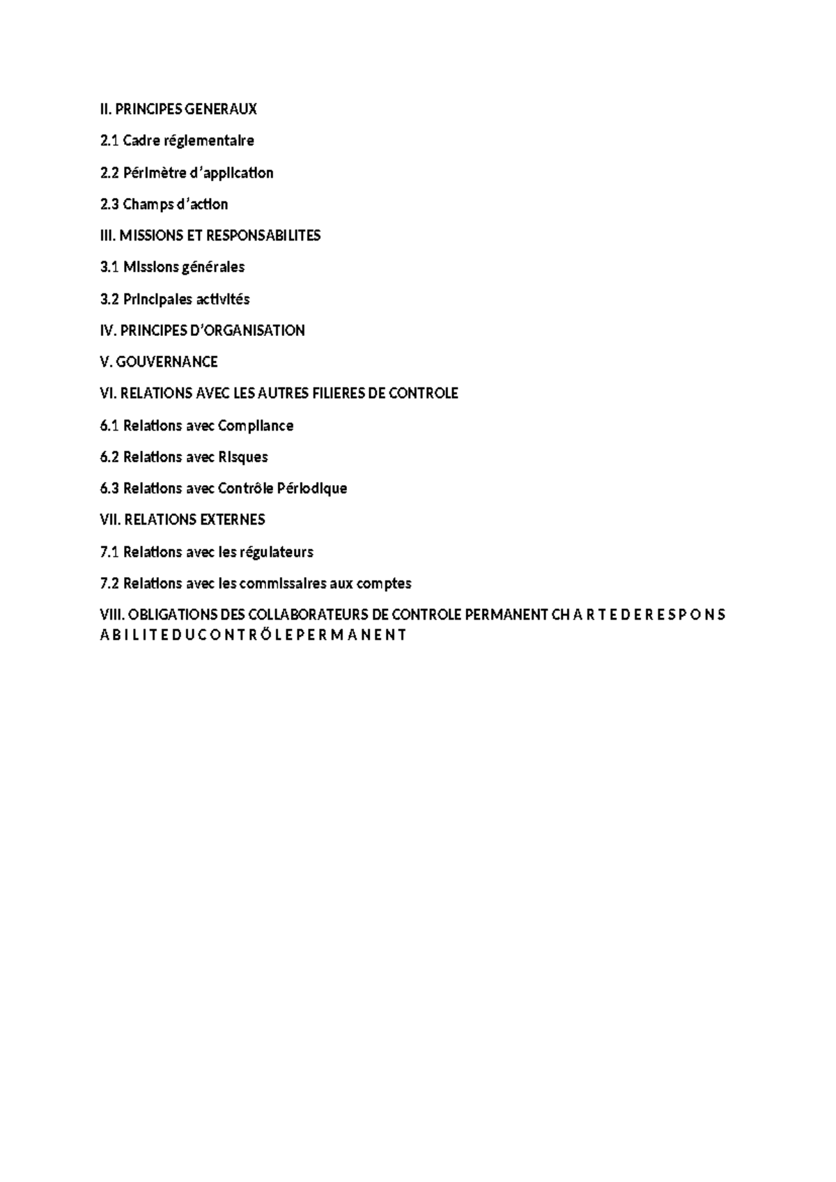 Charte de Contrôle Permanent - Missions et Responsabilités au sein de ...