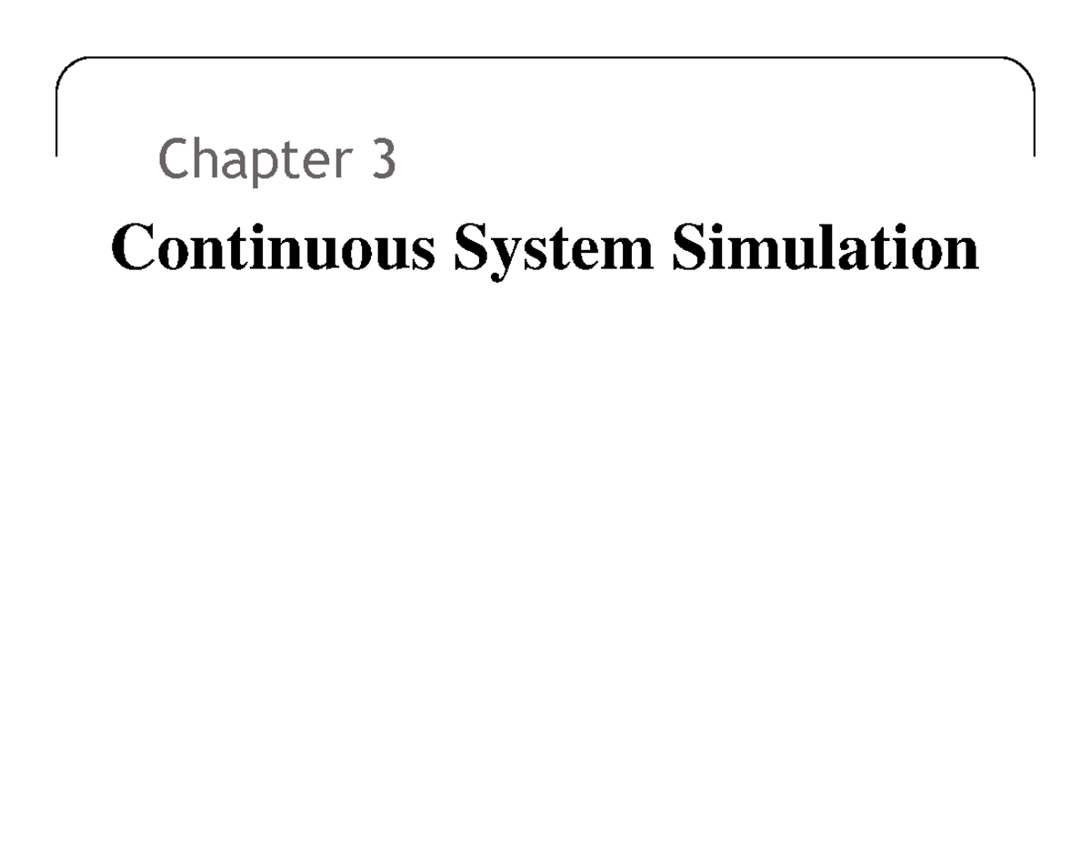 Continuous System Simulation: Insights and Analog Computation ...