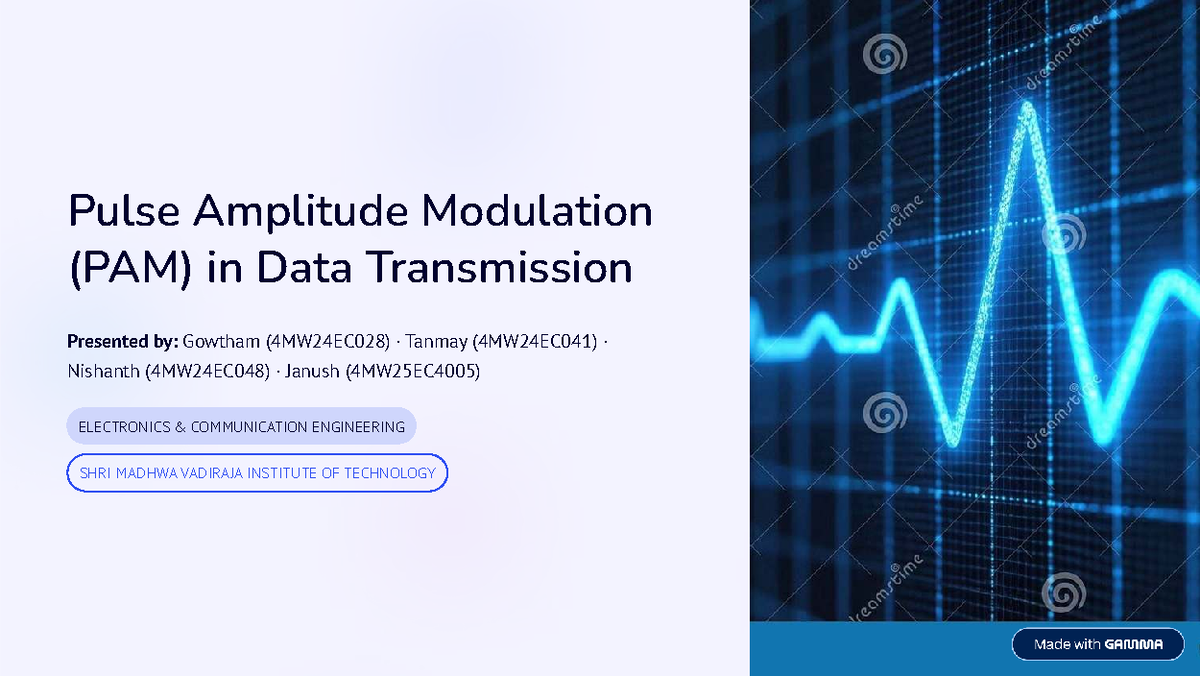 Pulse Amplitude Modulation (PAM) in Data Transmission - ECE Overview ...