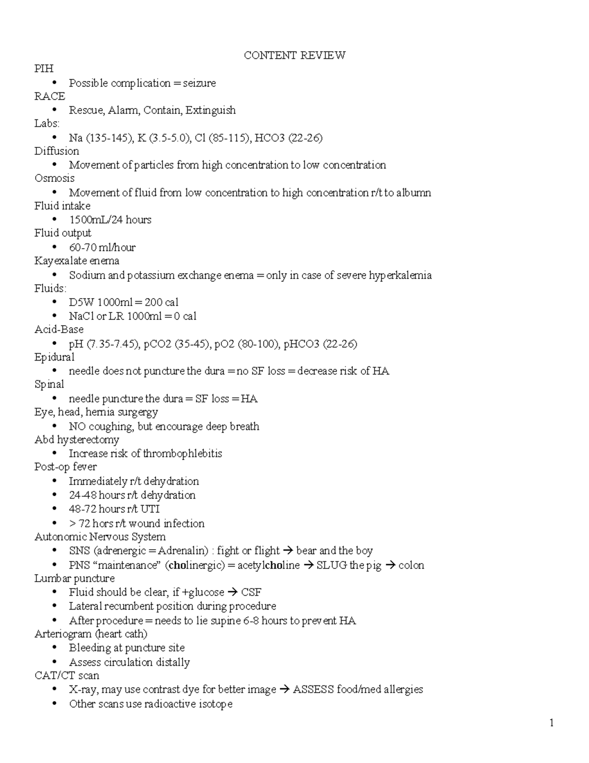 CONTENT REVIEW: PIH Complications & Nursing Interventions for Seizures ...