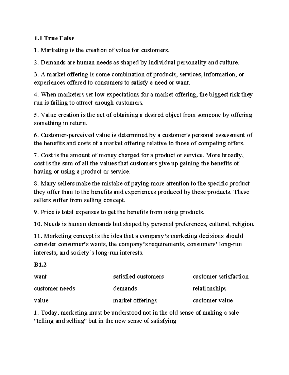 True/False Practice - Bài tập tiếng Anh Chuyên Ngành (Course Code: TCA 101) - Document Preview