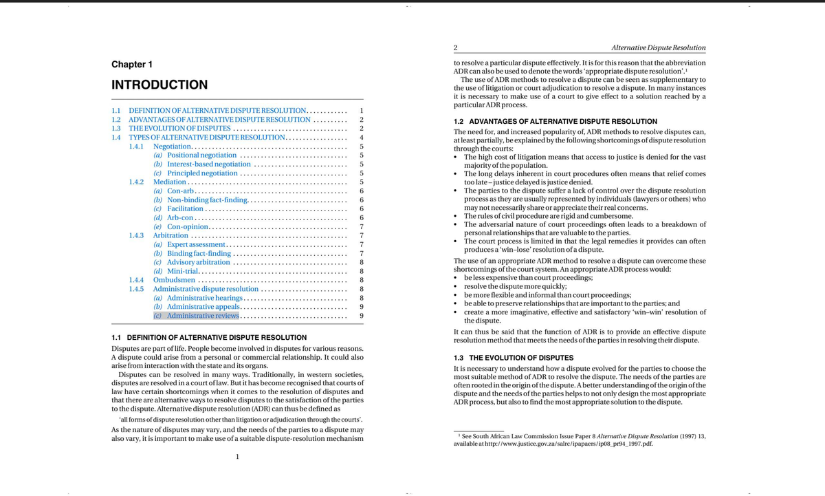 Chapter 1: Introduction to Alternative Dispute Resolution (ADR) - Studocu