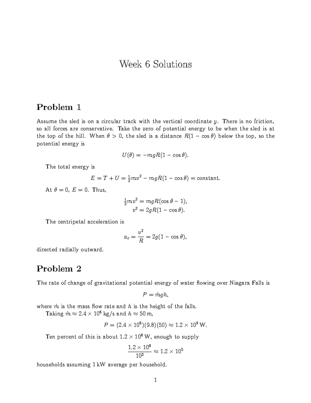 Week 6 - Practice Solutions for Circular Motion Problems - Studocu