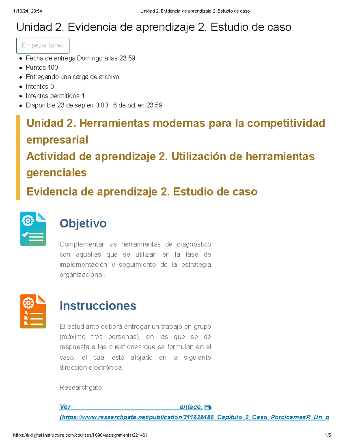 Unidad 2: Estudio de Caso - Evidencia de Aprendizaje 2 (100 Puntos ...