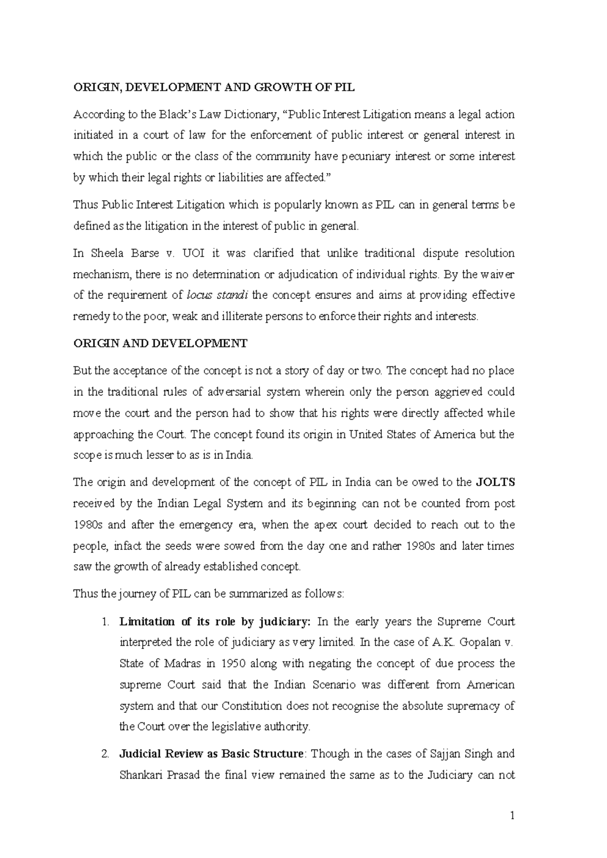 PIL 101: Origin, Development, and Growth of Public Interest Litigation ...