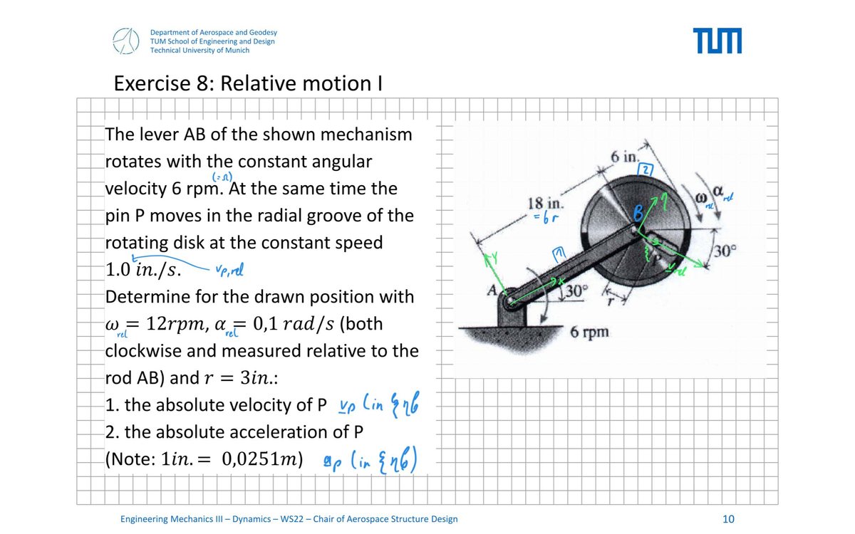 Engineering Mechanics Dynamics WS22 Exercise Solutions for TLM - Studocu