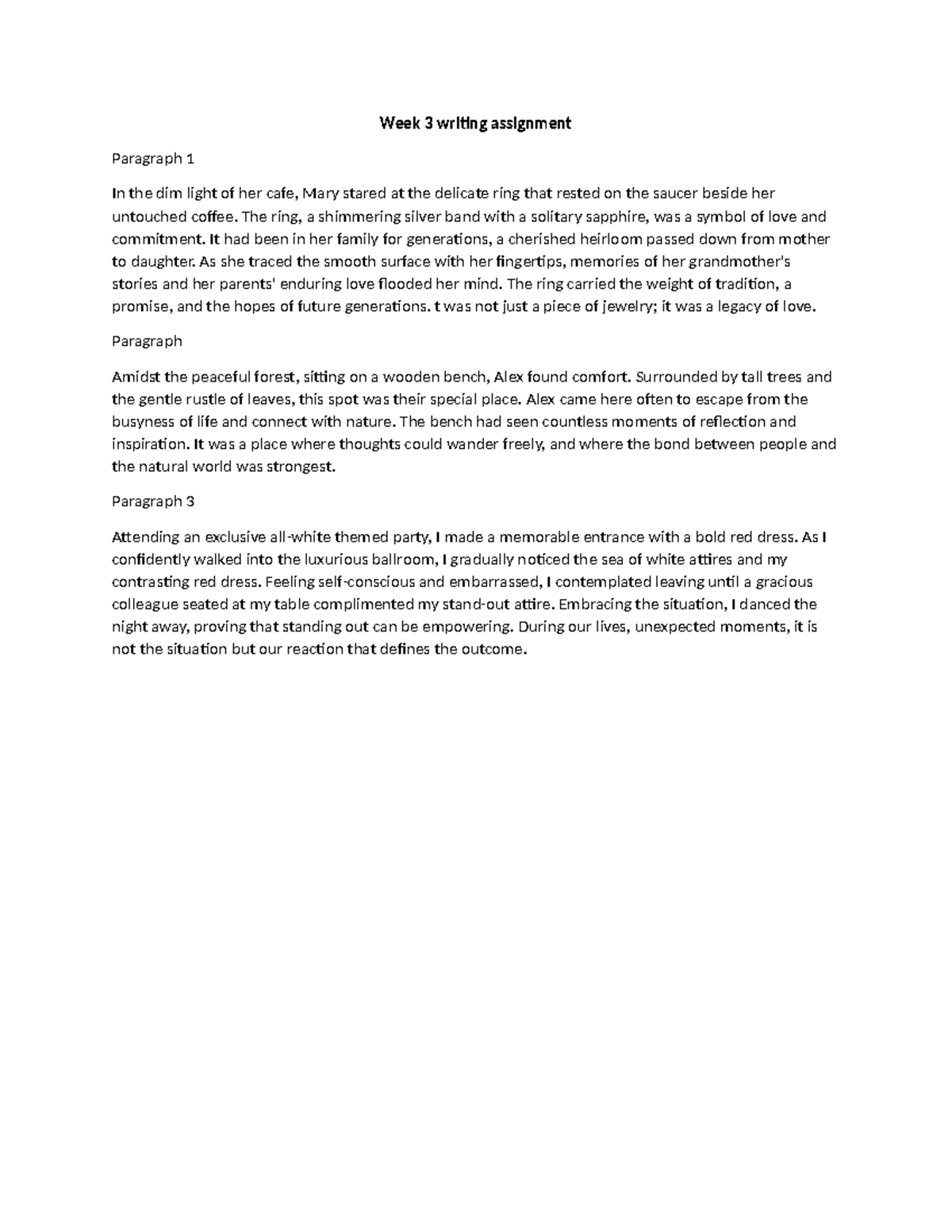 ENG 101: Week 3 Writing Assignment - Exploring Themes of Identity and ...