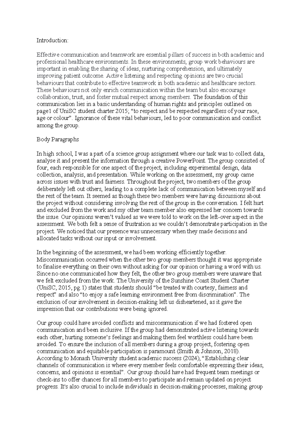 Reflective Essay: Enhancing Teamwork & Communication in Healthcare ...