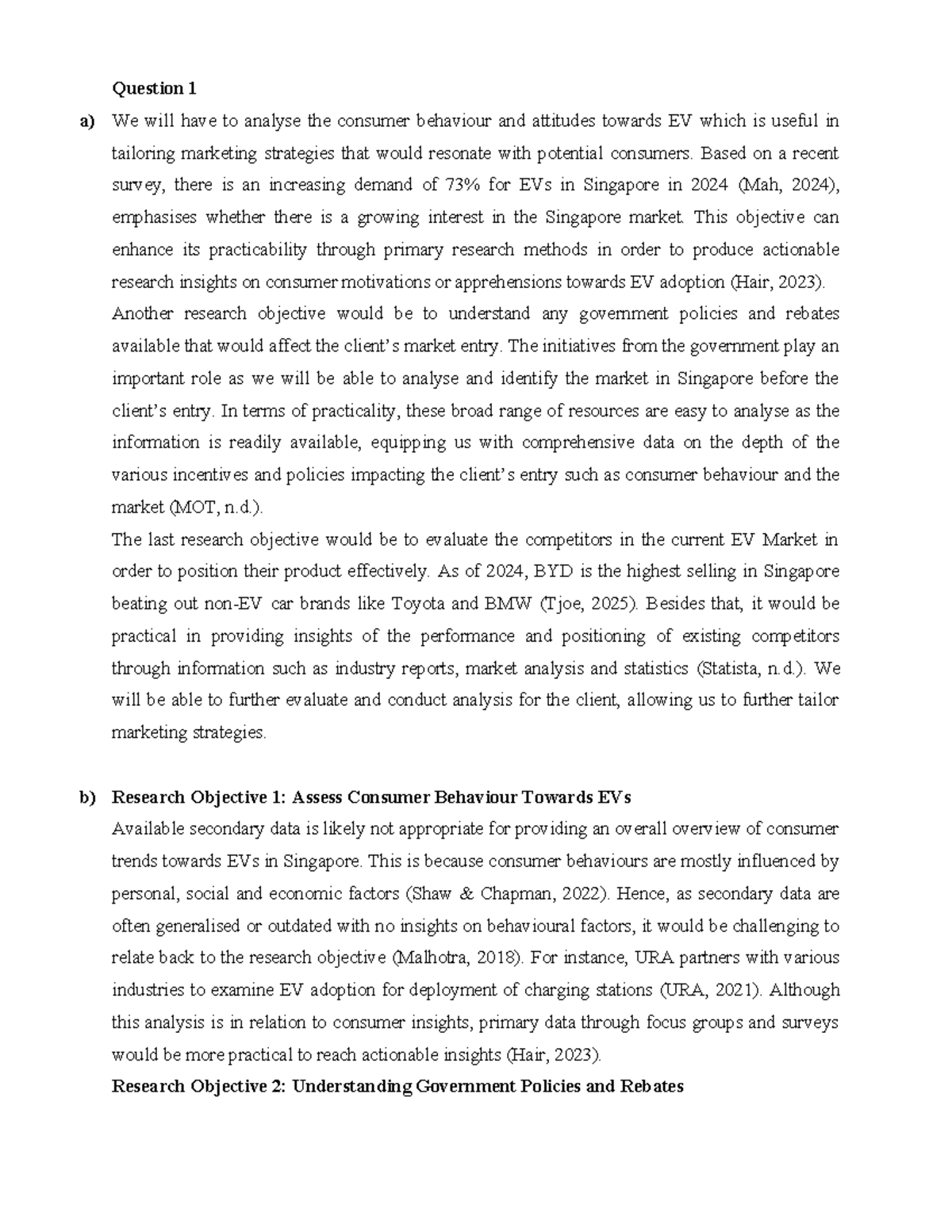 MKT390 TMA01: Analyzing EV Consumer Behavior & Market Entry Strategies ...
