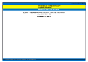EL 103 Reviewer - Rev. 01 Study Guide In Principles and Theories of ...