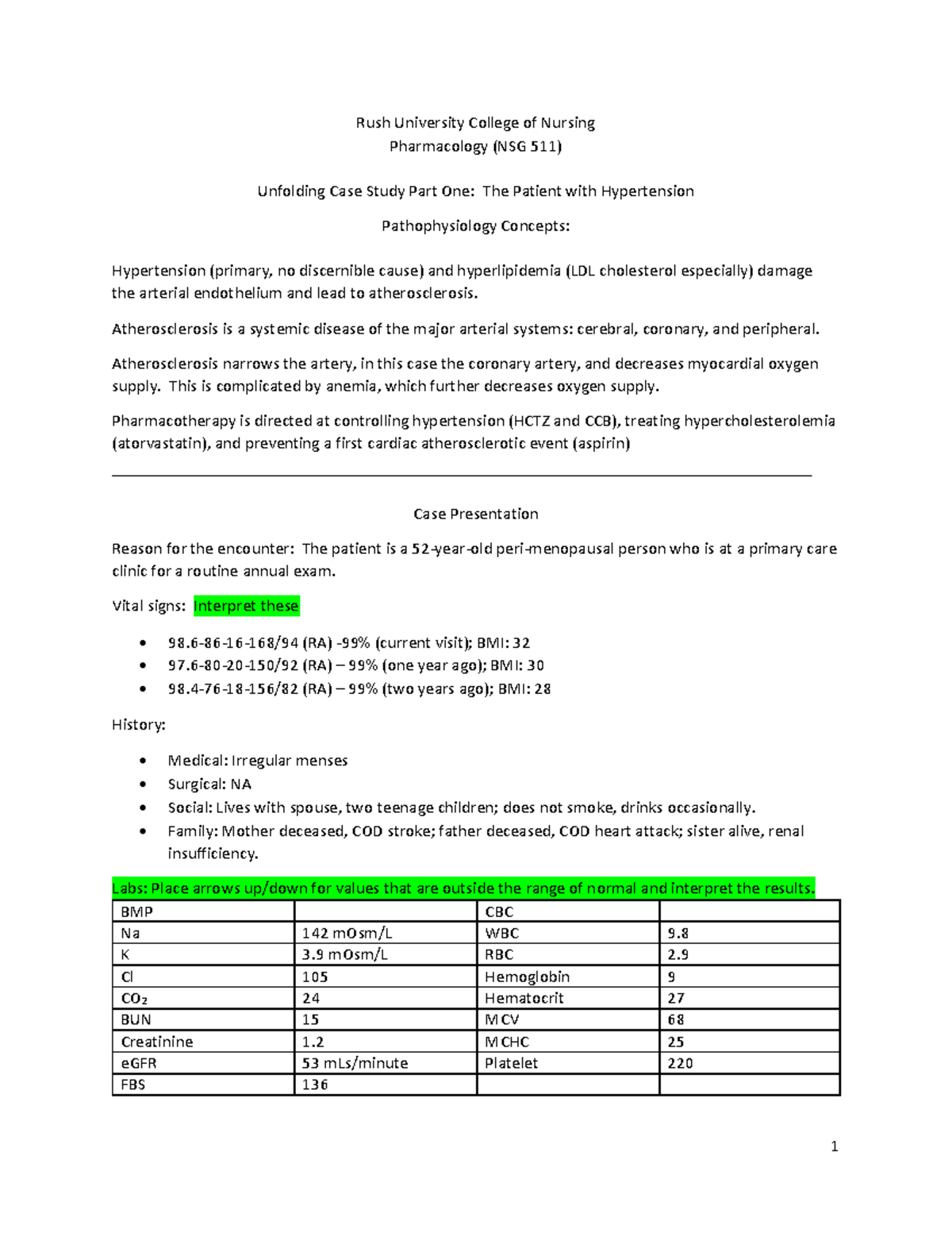 Pharmacology Case Study: Hypertension and Heart Failure Management (NSG ...