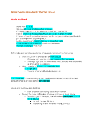 Toaz - Dev Psy - Developmental Psychology Reviewer Development – refers ...