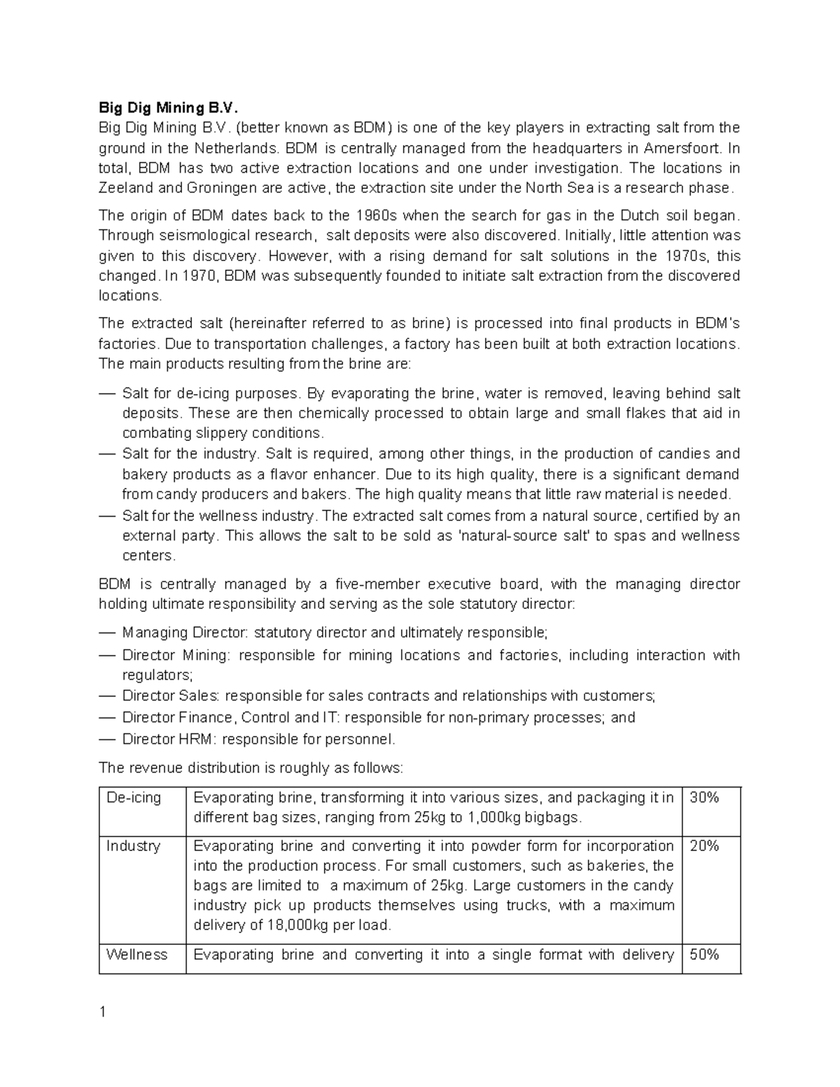 AIS Week 5 Case Study: Big Dig Mining B.V. Overview and Strategy ...