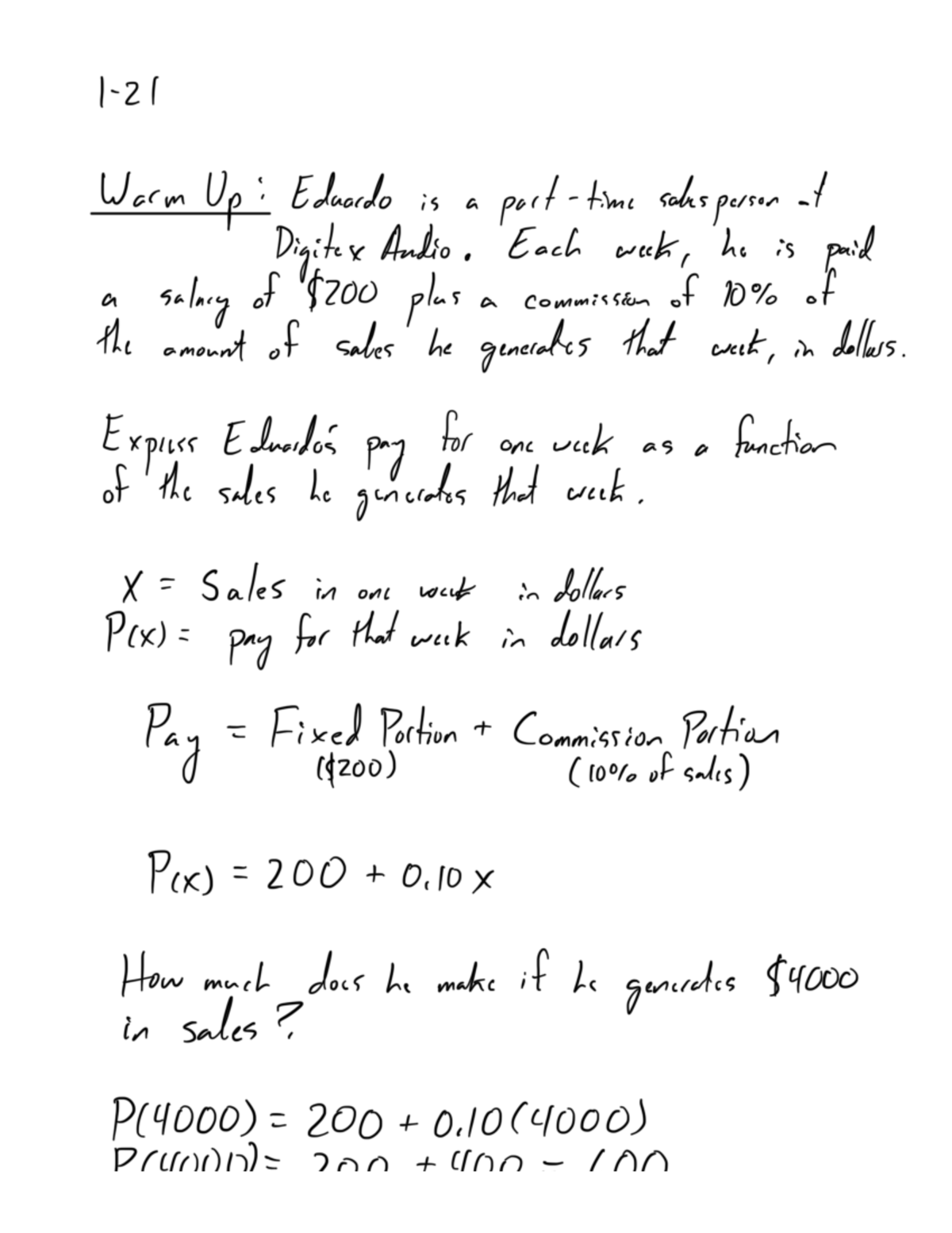 Title: MATH 1-21: Sales Commission Calculations and Line Equations ...