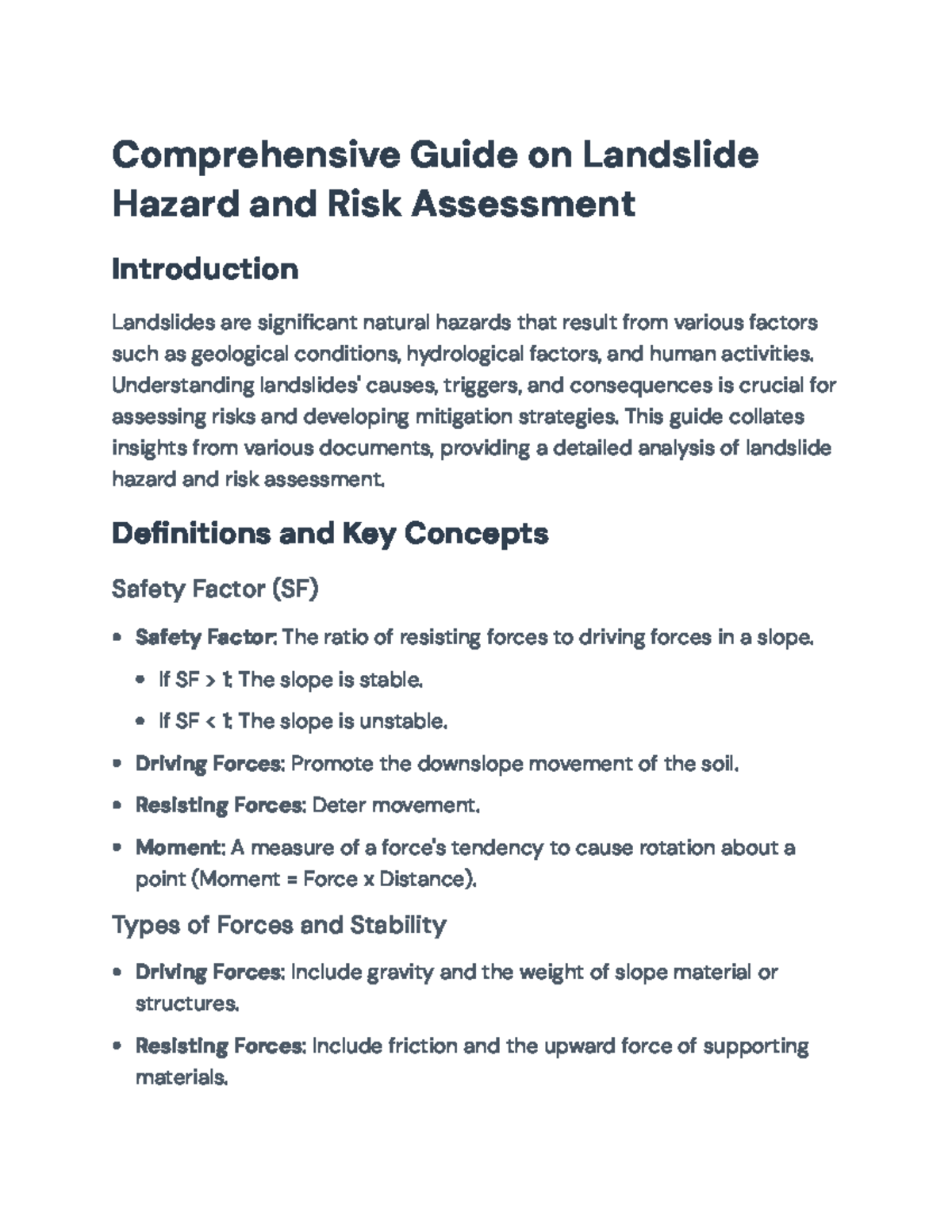 Landslide Hazard & Risk Assessment Guide: Essential Insights - Studocu