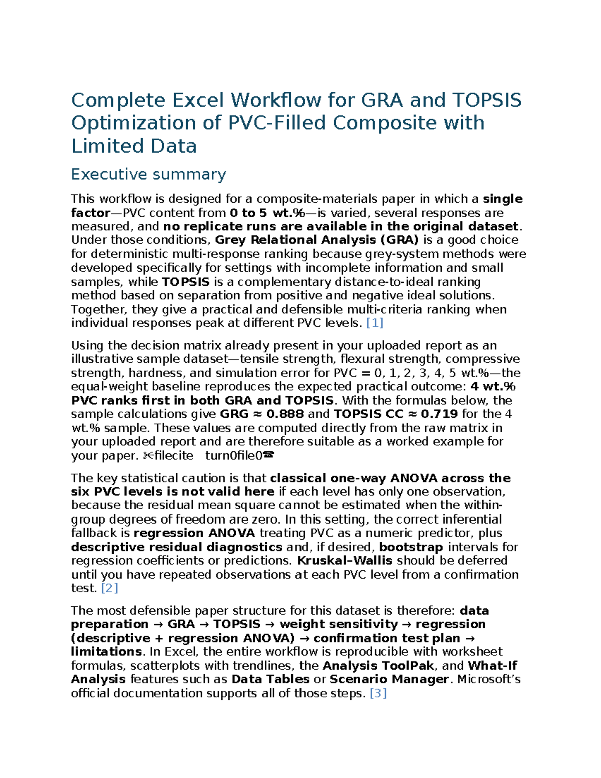 Complete Excel Workflow for GRA & TOPSIS Optimization of PVC Composite ...
