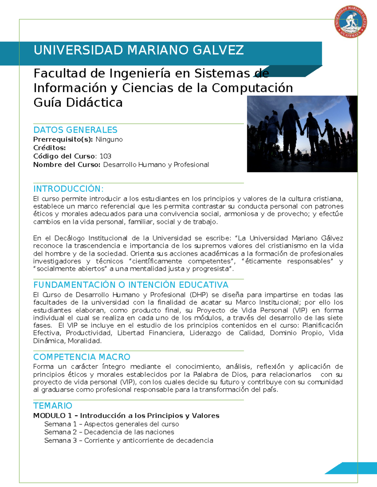 Guía Didáctica DHP 103 - Desarrollo Humano y Profesional 2024 - Studocu