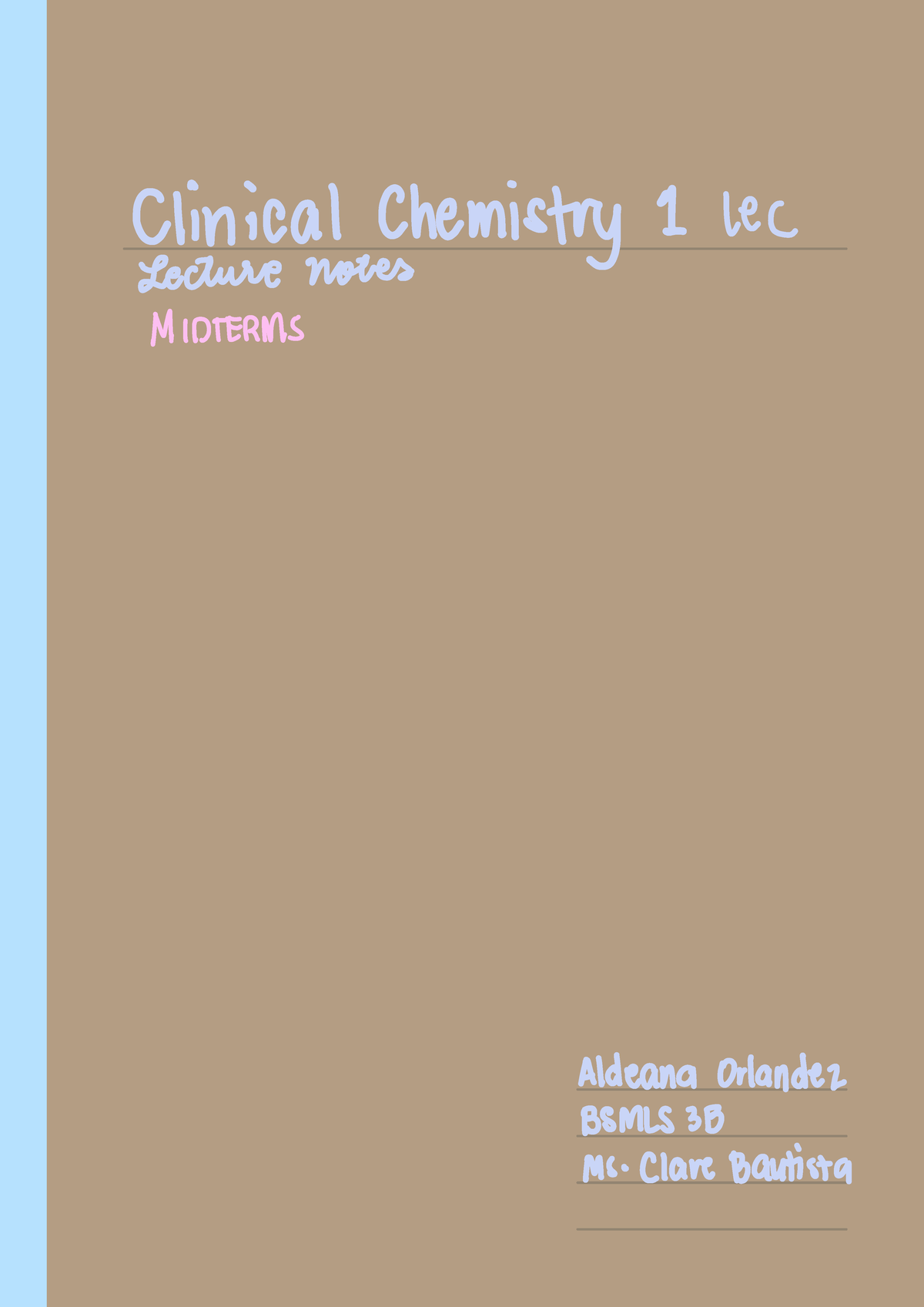 Clinical chem 1 patient prep - Clinical Chemistry 1 lec Lecture notes ...