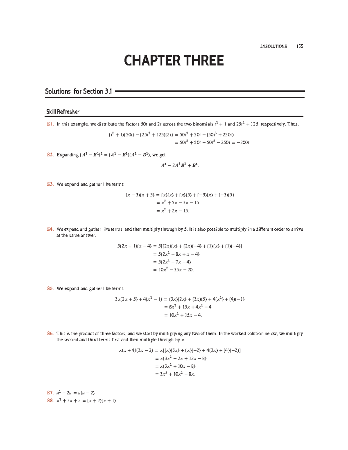 3pchap 3-sols - dadsfds - 3 SOLUTIONS 155 CHAPTER THREE Solutions for ...