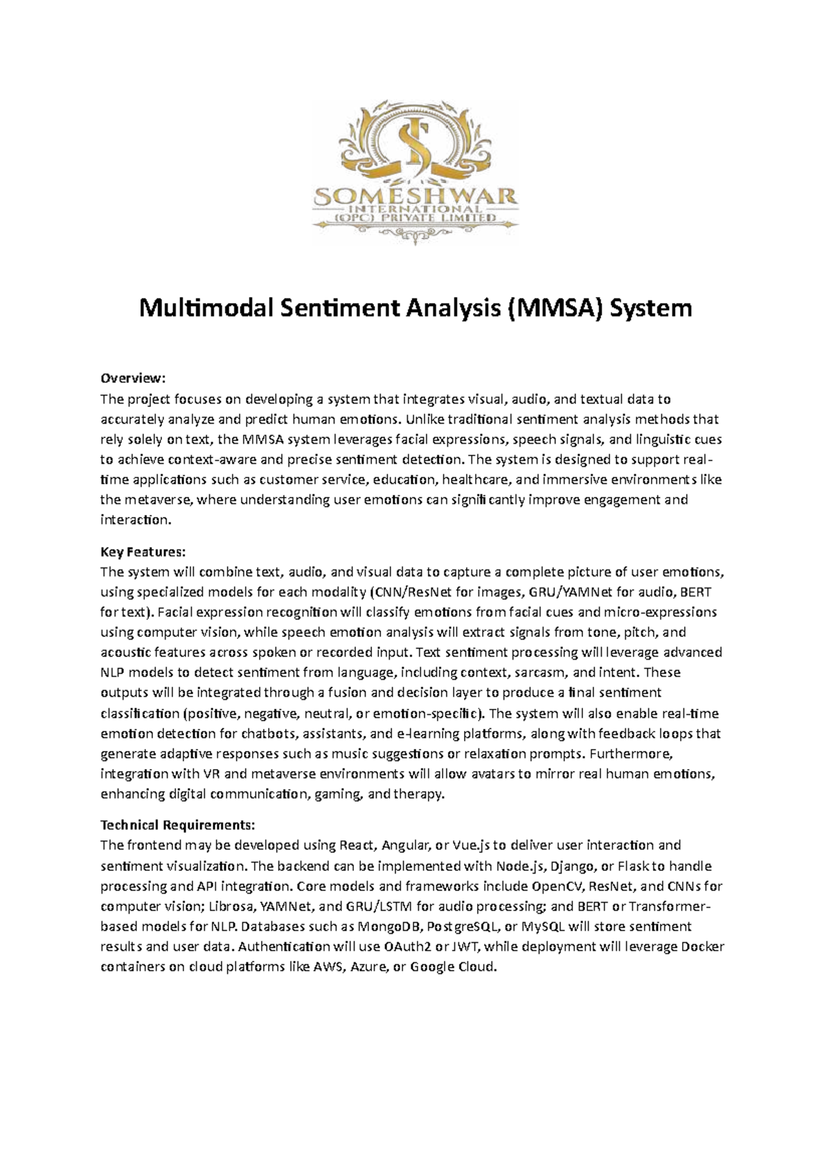 MMSA System Overview: Integrating Visual, Audio, and Text Data - Studocu