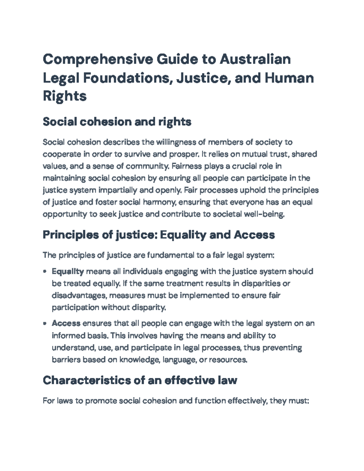 Comprehensive Overview of Legal Principles & Human Rights in Victoria ...