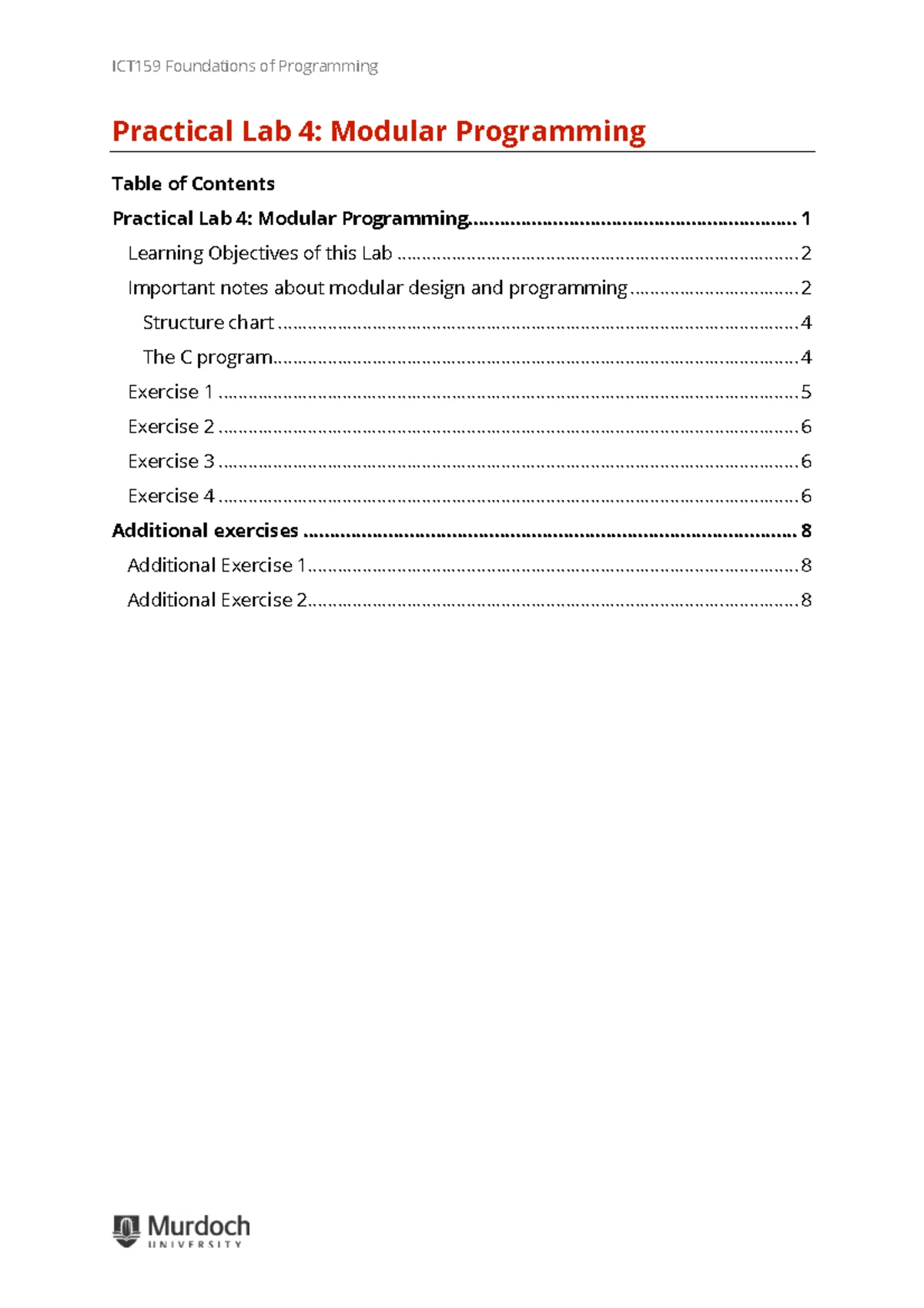ICT159 Foundations of Programming Practical Lab 5: Selection Exercises ...