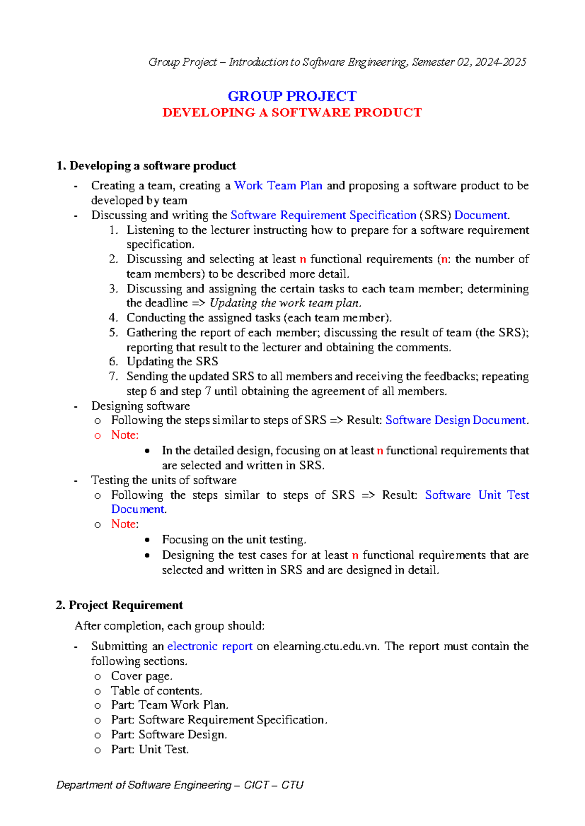 Software Engineering Group Project Requirements (0224254) - Studocu