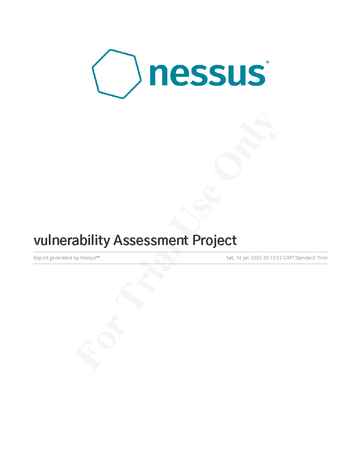 Vulnerability Assessment Project Report - Nessus Scan Results - Studocu