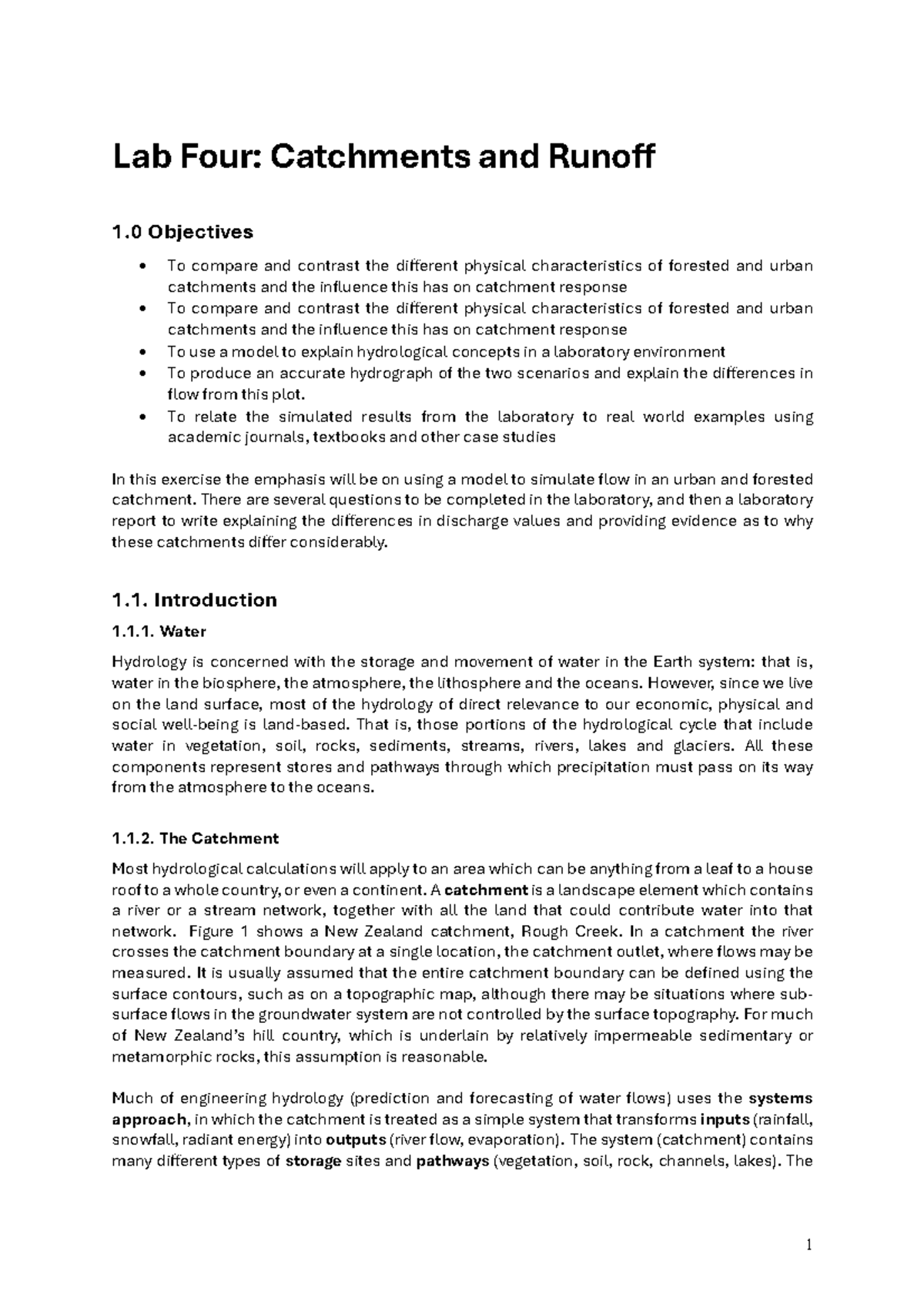 Lab 4: Catchments & Runoff Analysis - Hydrology Study Guide - Studocu