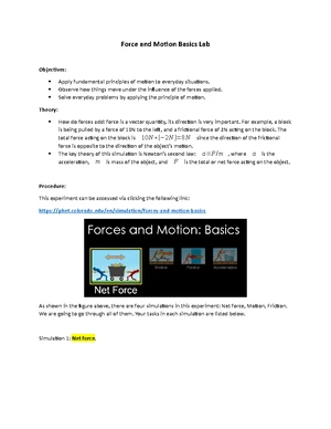 Forces and Motion - Study Notes & Assignments - Studocu