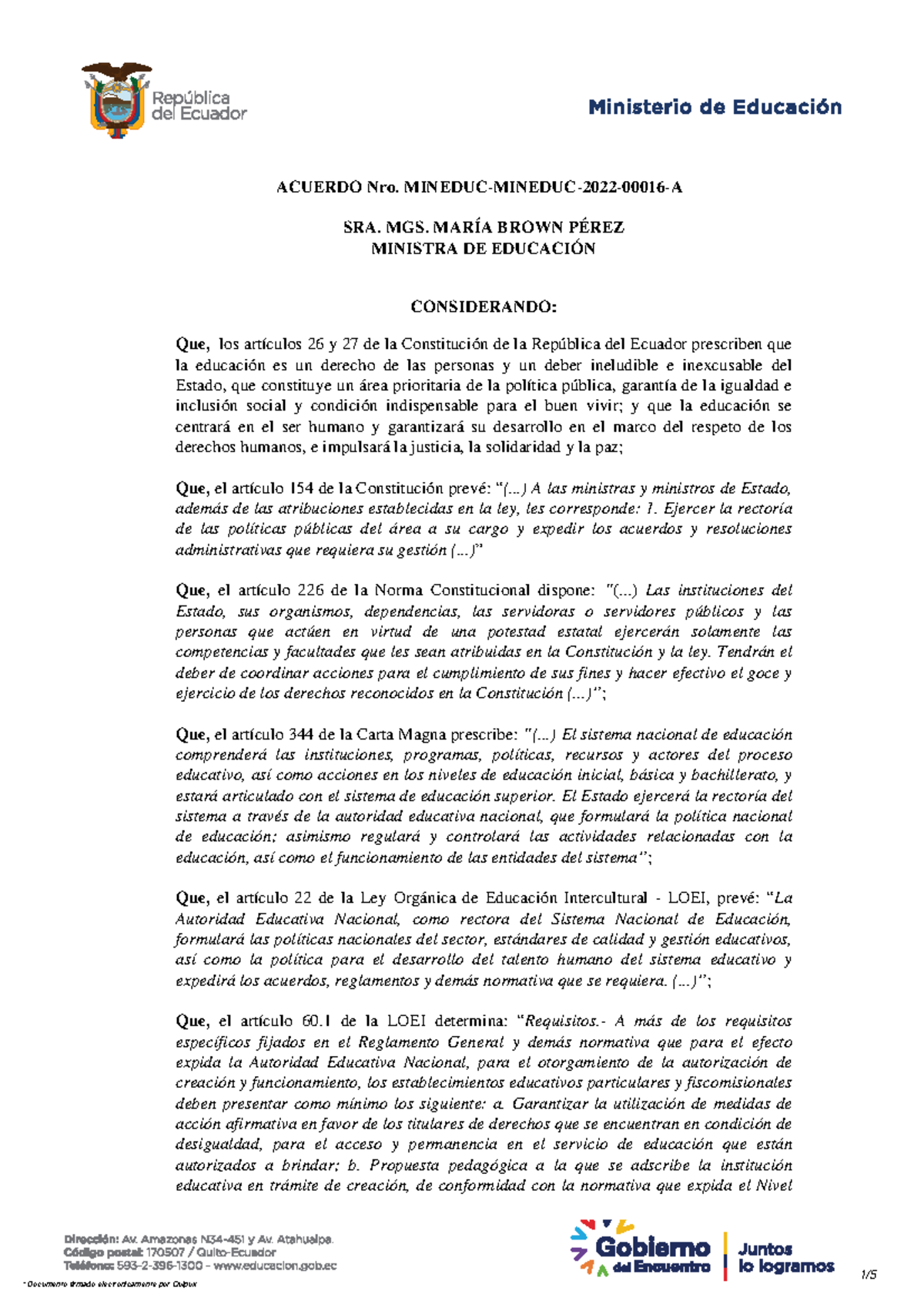 Normativa para la Creación y Funcionamiento de Instituciones Educativas ...