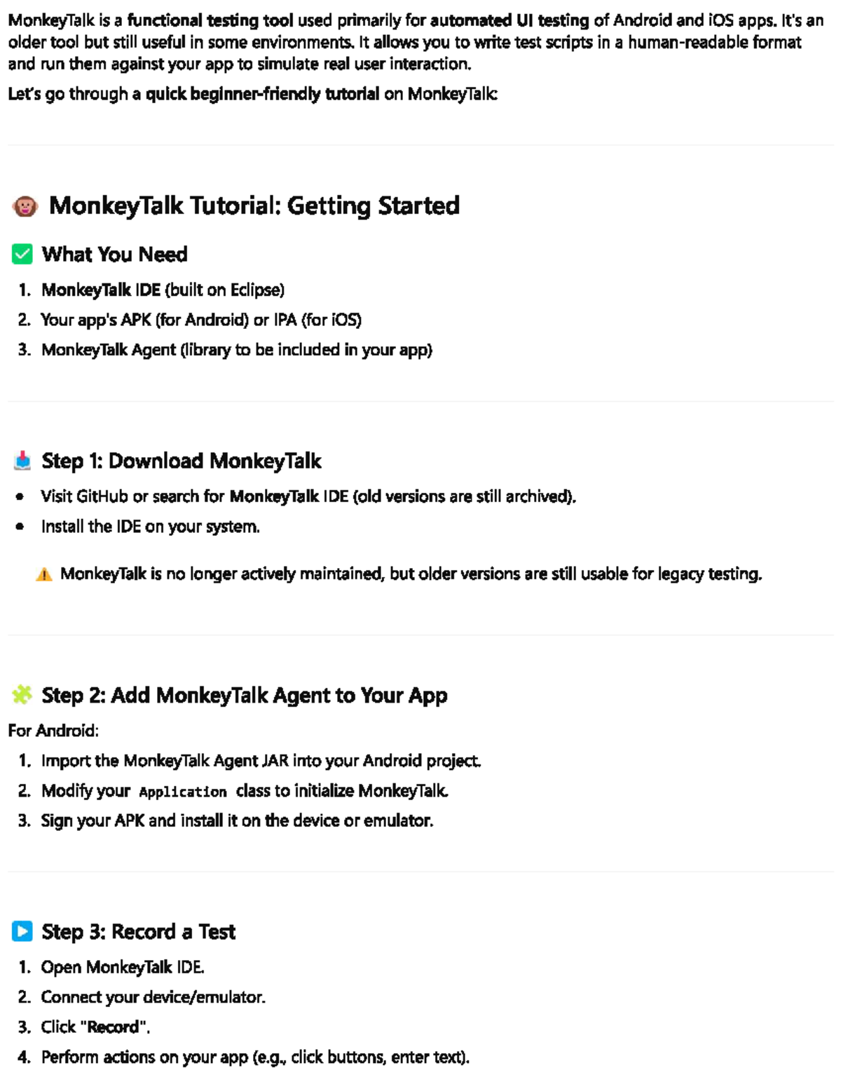 MonkeyTalk Tutorial: Automated Testing for Android & iOS Apps - Studocu