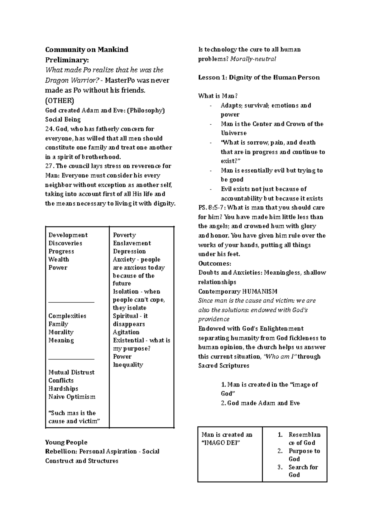 CST Notes T2 - Community on Mankind Preliminary: What made Po realize ...