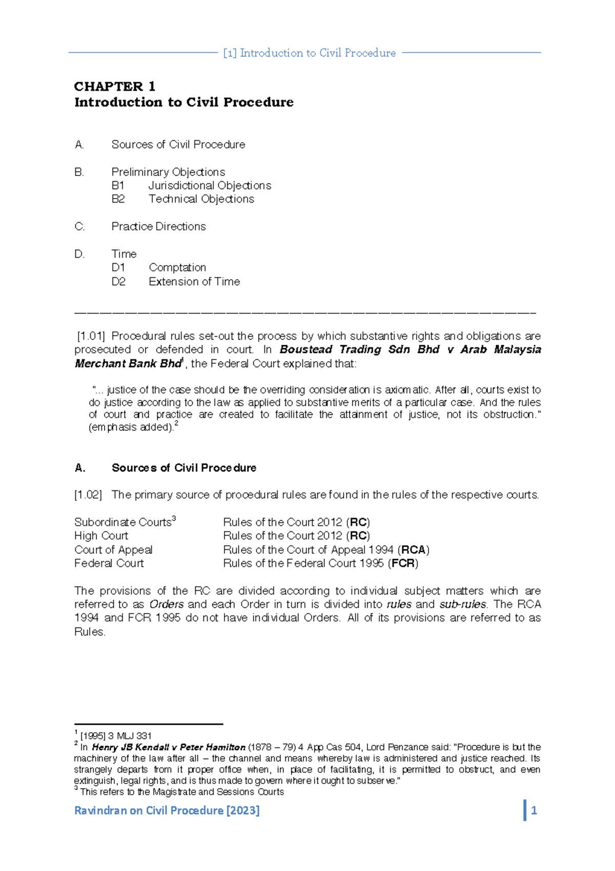 [Chap 1] Overview and Key Concepts of Civil Procedure - Studocu