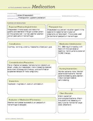 Rhogam ATI medication template ACTIVE LEARNING TEMPLATES Medication