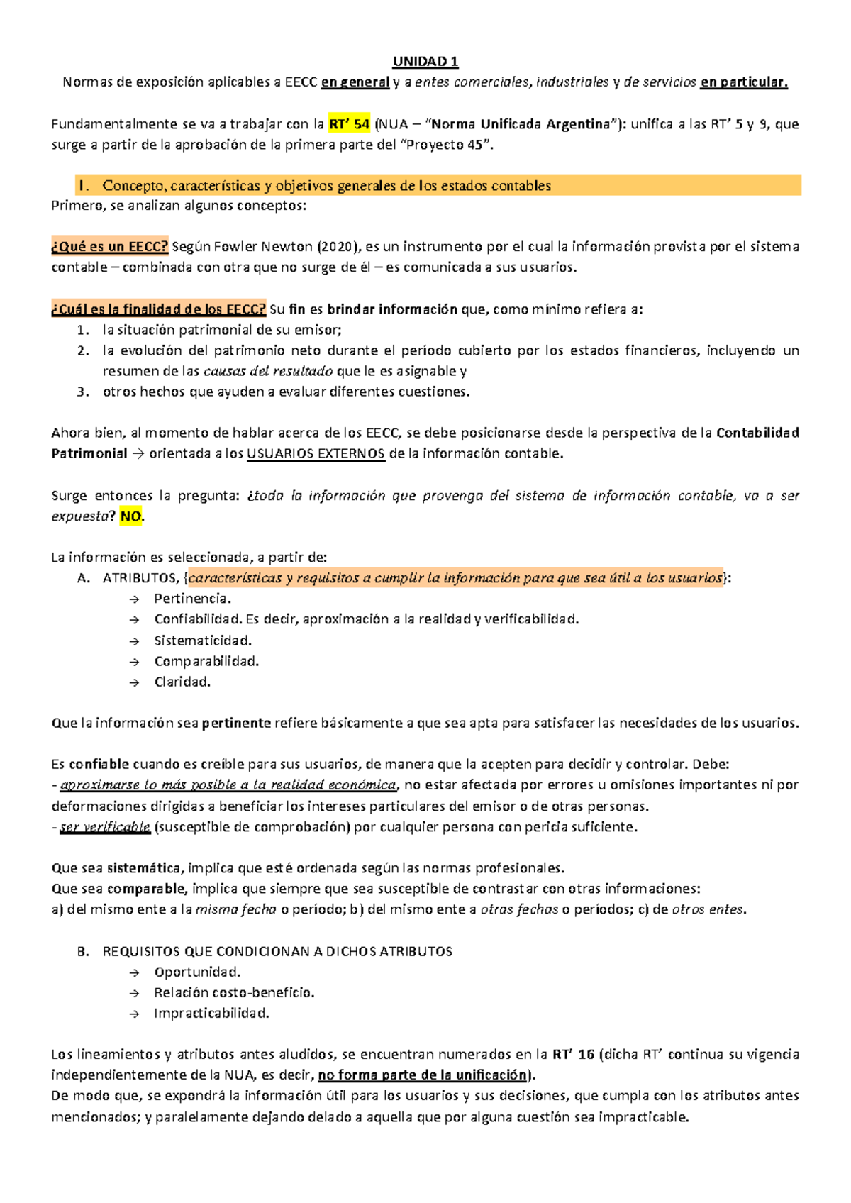 Conta - Unidad 1: Normas de Exposición para EECC y Entes Comerciales ...