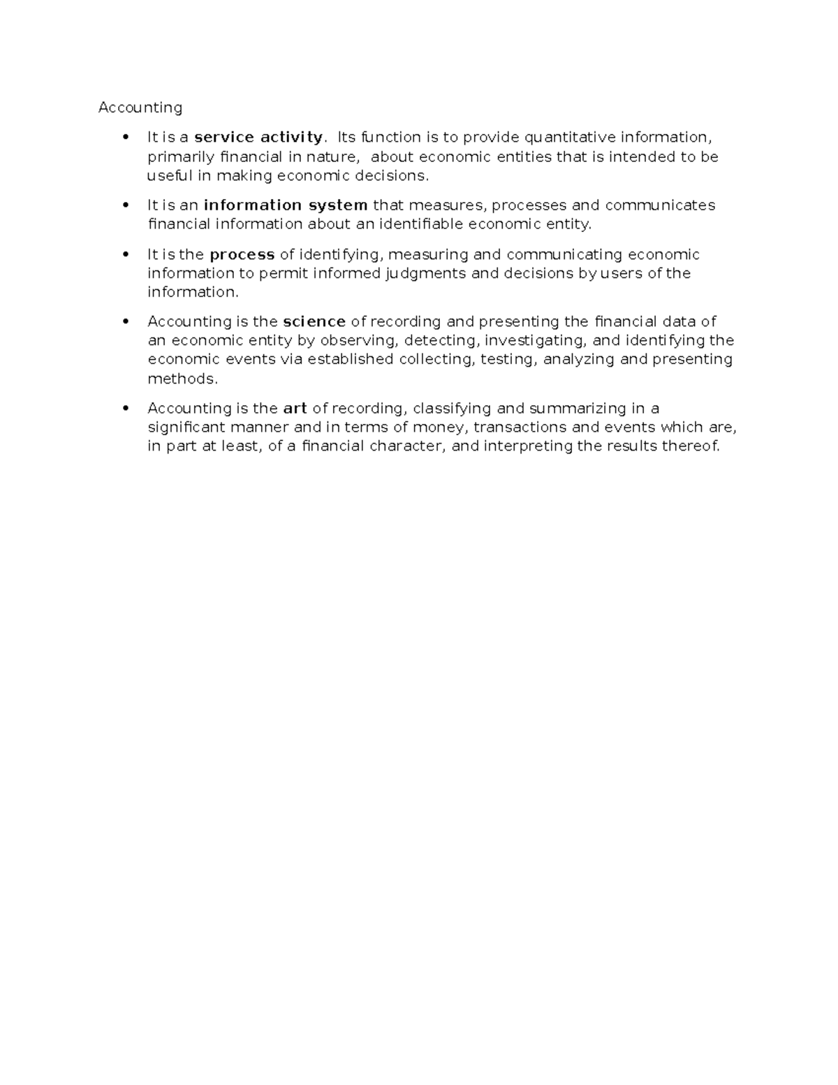 ACC101 - Accounting Fundamentals: Key Concepts and Notes - Studocu