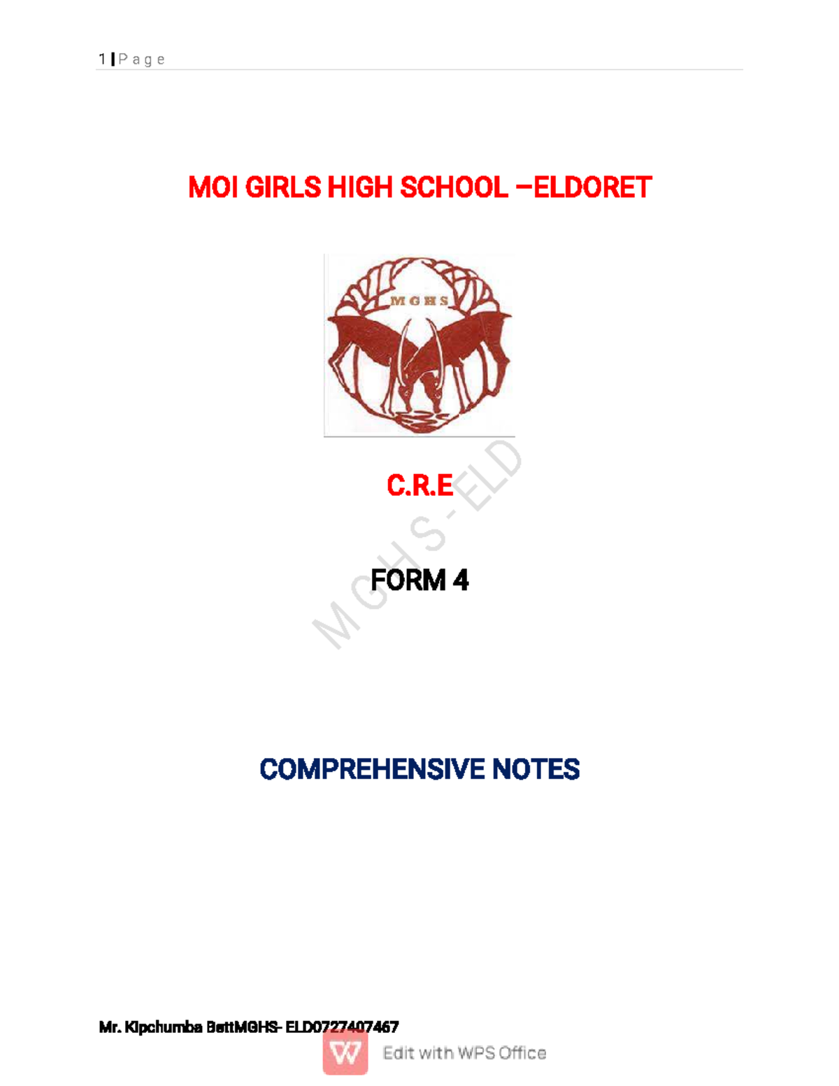 CRE Notes Form 4 Comprehensive Study Guide 2022 - Studocu