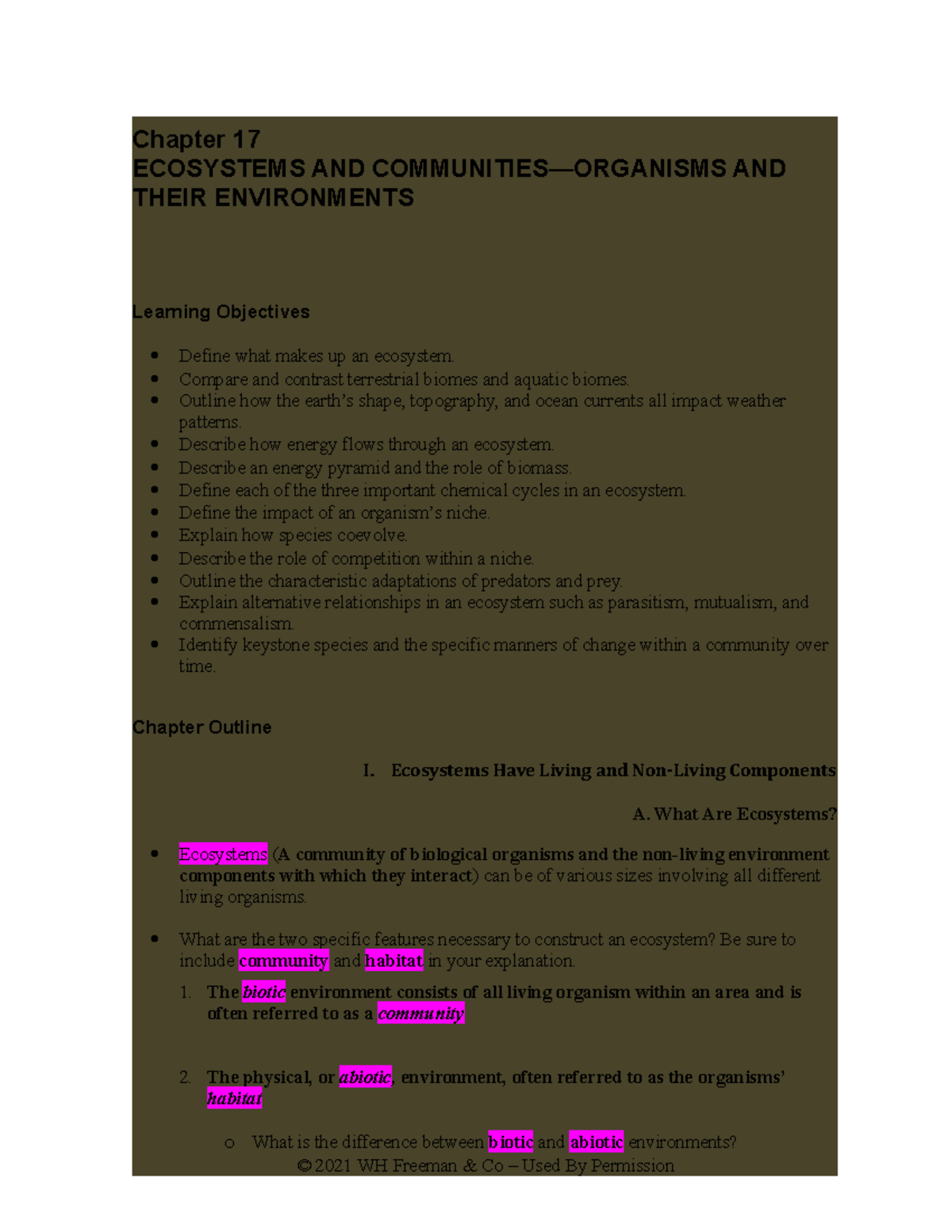 Chapter 17 Study Guide: Ecosystems & Communities Insights - Studocu