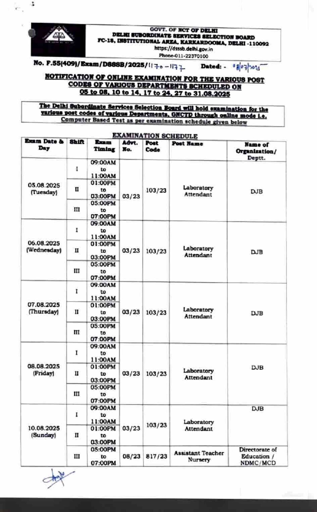 DSSSB Exam Dates - Important Schedule for 2025 - Studocu