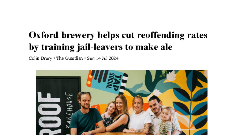 07 Oxford Brewery: Reducing Reoffending Rates Through Training - Studocu