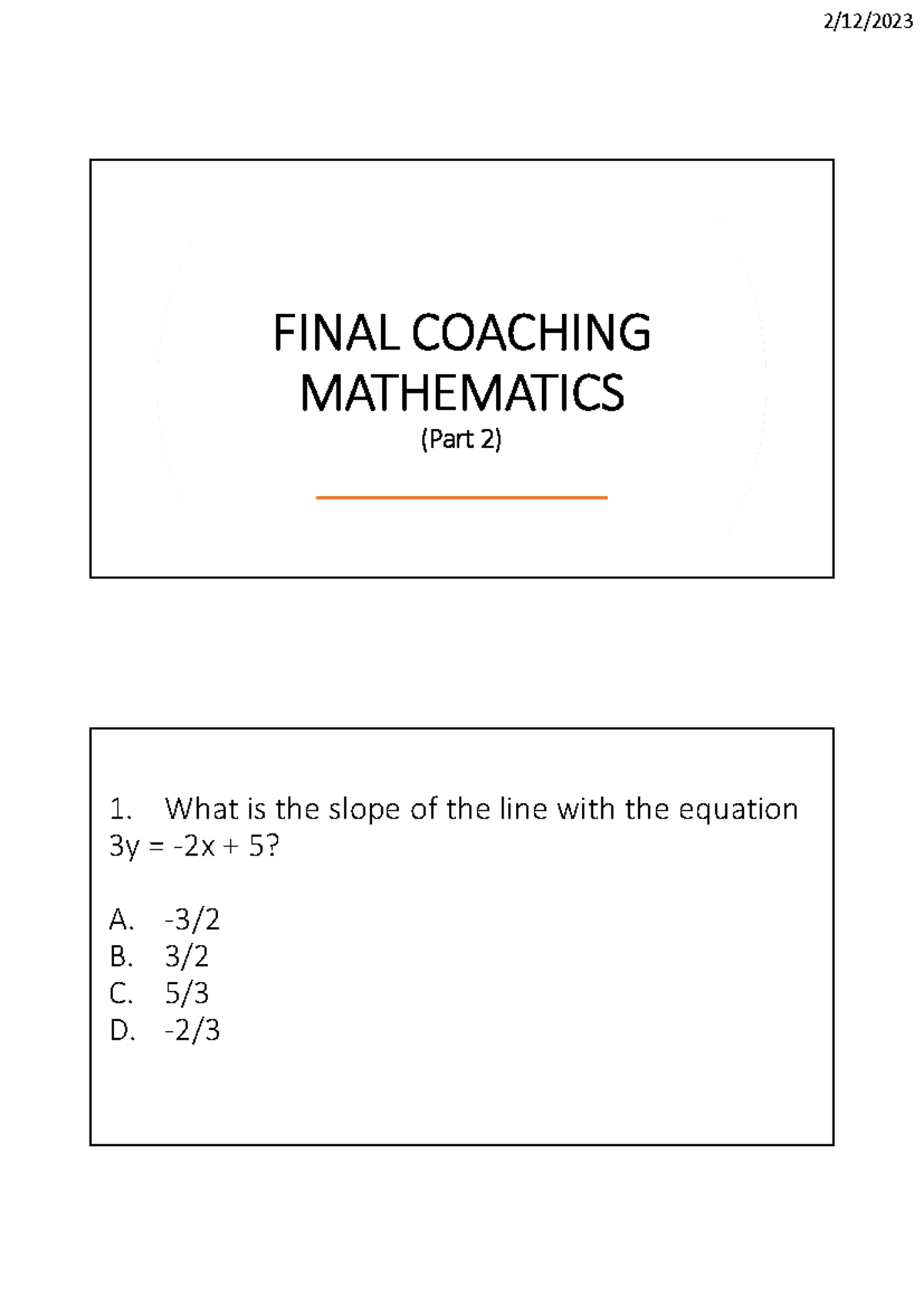 Mathematics LET Final Coaching Reviewer (2022) Part 2 - Studocu
