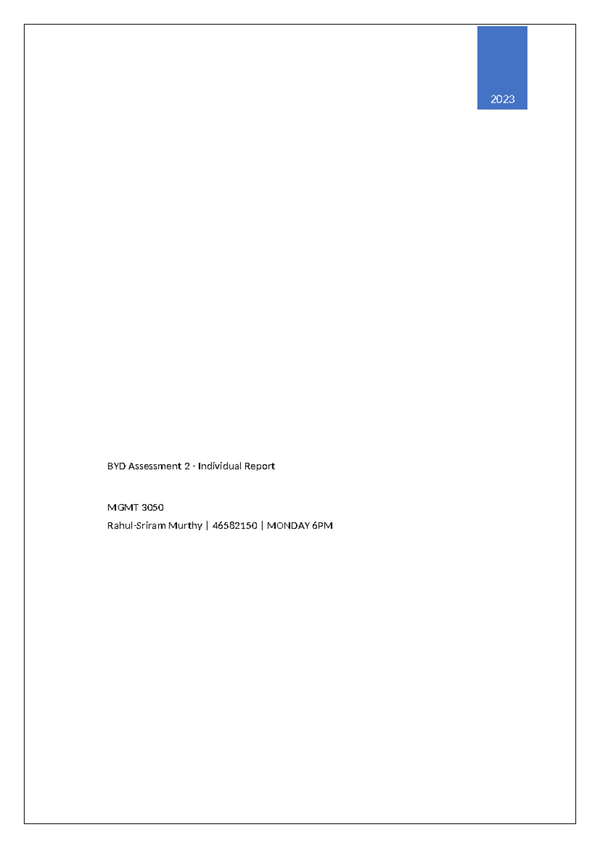 BYD Assessment 2 - Individual Report on Competitive Strategies and ...