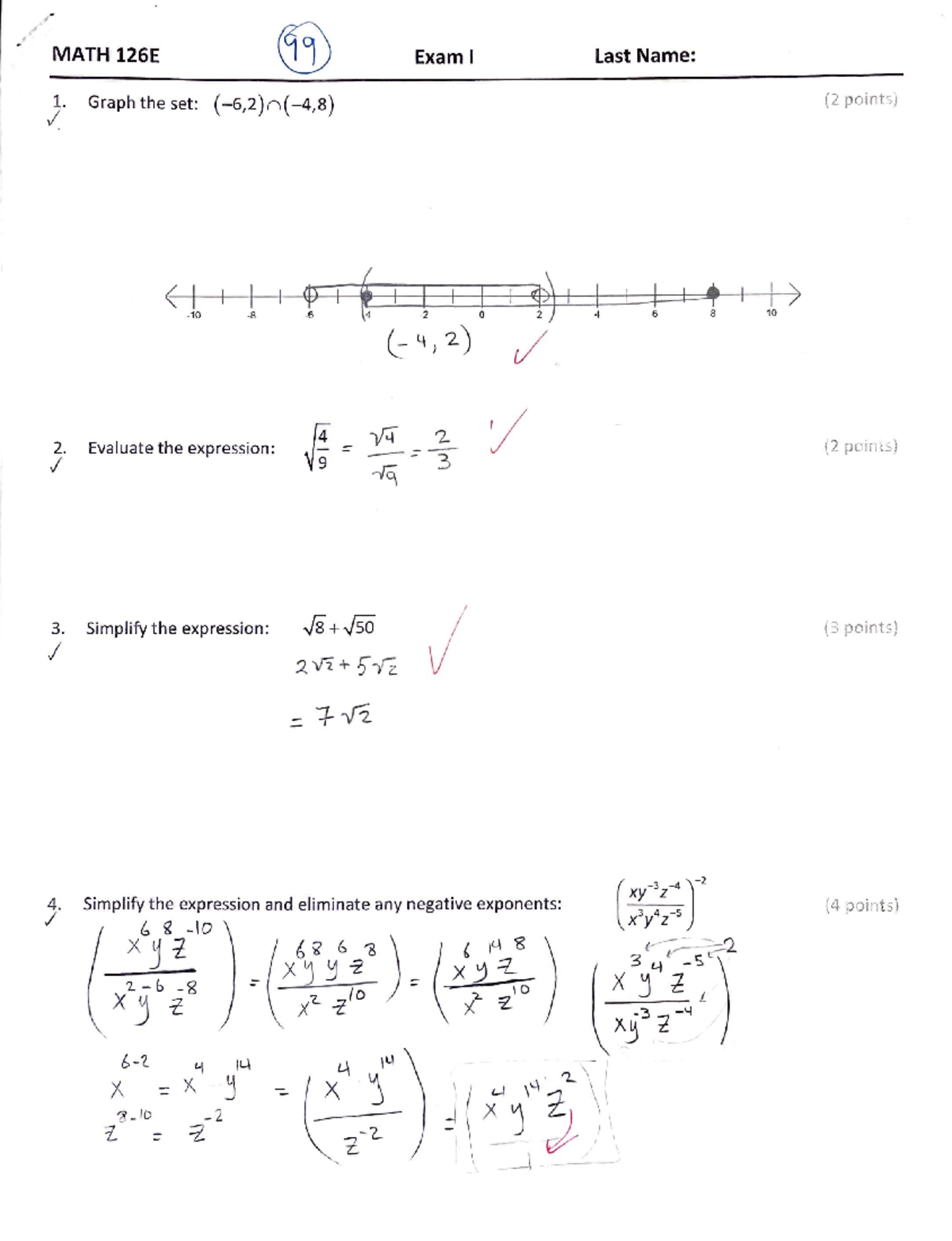 Math 126 Midterm Exam 1 - Precalculus I Practice Solutions - Studocu