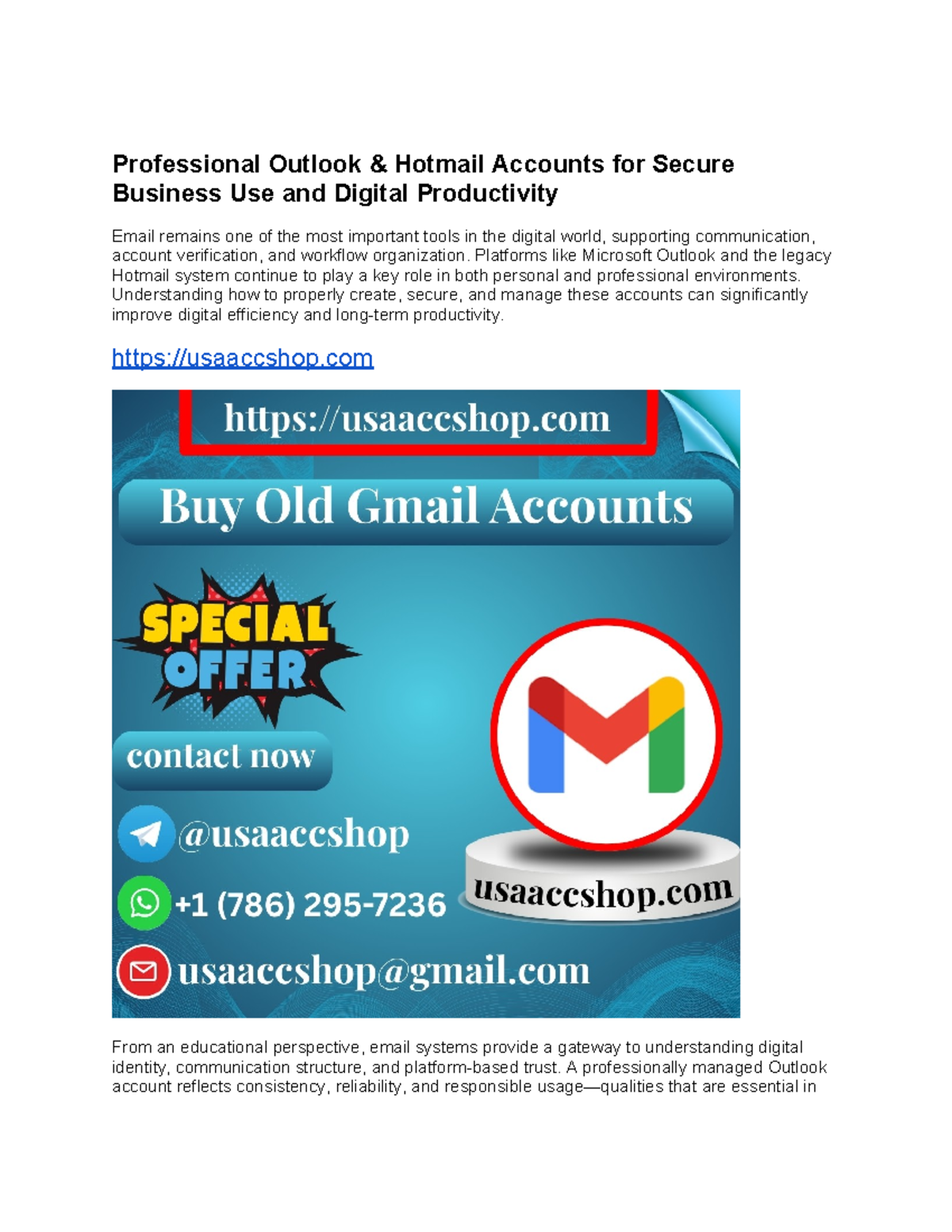 Professional Use of Outlook & Hotmail Accounts: A Guide to Digital ...