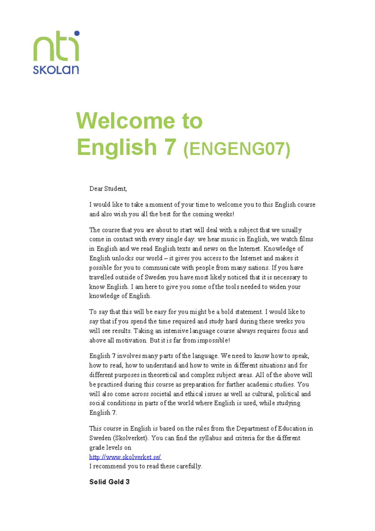 Welcome to English 7 (ENGENG07) - Course Overview and Expectations ...